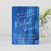 Sapphire deep blue art vrijgezellenfeest kaart (Staand voorkant)