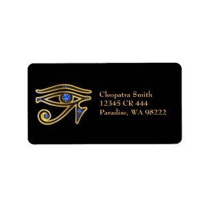 Sapphire Eye of Ra in Gold Etiket