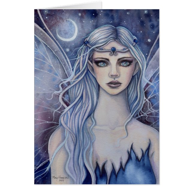 Sapphire Fairy Fantasy Waterverf Art (Voorkant)