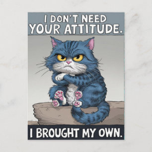 Sapphire Feline Perched op Houten Perch Briefkaart