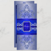 Sapphire Frost Monogramme Faire-part de mariage de (Devant / Derrière)