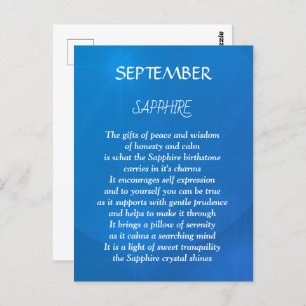 Sapphire, geboortedag september briefkaart