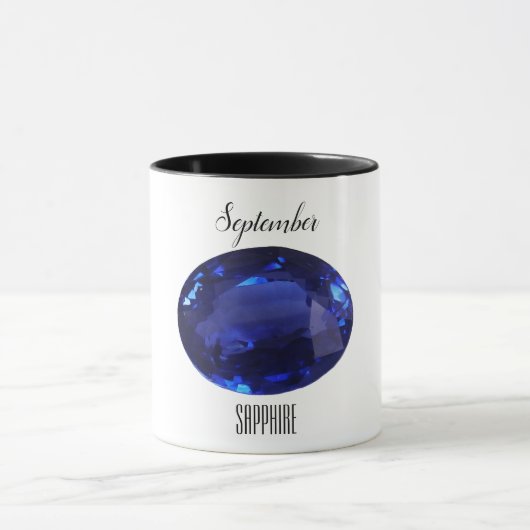 Sapphire Gem Blue Coffee Mug Septembre Birthstone (Centre)