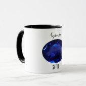Sapphire Gem Blue Coffee Mug Septembre Birthstone (Devant gauche)