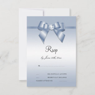 Sapphire Gem Bow & Ribbon 45e bruiloft Jubileum RSVP Kaartje