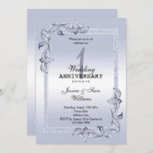 Sapphire Gem & Glitter & 1st Wedding Kaart (Voorkant / Achterkant)