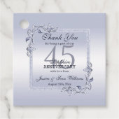 Sapphire Gem & Glitter 45th Wedding Jubileum Bedankjes Labels (Voorkant)