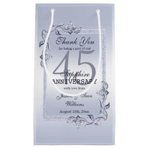 Sapphire Gem & Glitter 45th Wedding Jubileum Klein Cadeauzakje