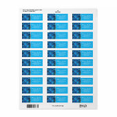 Sapphire Gemstone & Gold Moroccan Tegel Pattern Etiket (Full Sheet)