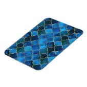 Sapphire Gemstone & Gold Moroccan Tegel Pattern Magneet (Linkerzijde)
