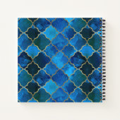 Sapphire Gemstone & Gold Moroccan Tegel Pattern Notitieboek (Achterkant)