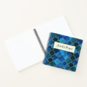 Sapphire Gemstone & Gold Moroccan Tegel Pattern Notitieboek (Binnen)