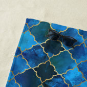Sapphire Gemstone & Gold Moroccan Tegel Pattern Strandlaken (In situ)