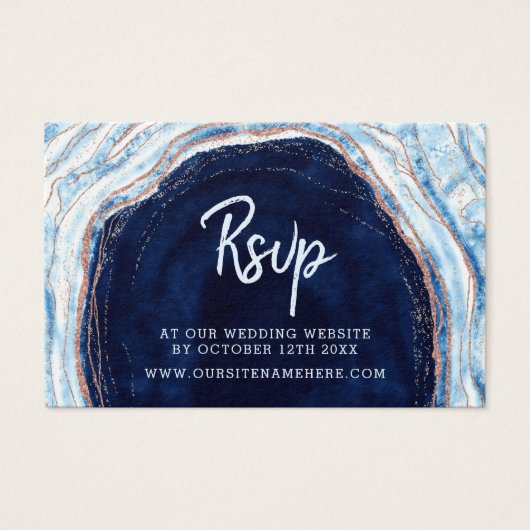 Sapphire Geode Agate Website RSVP Insérer des cart (Devant)