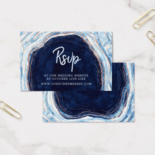 Sapphire Geode Agate Website RSVP Insérer des cart (Bureau)