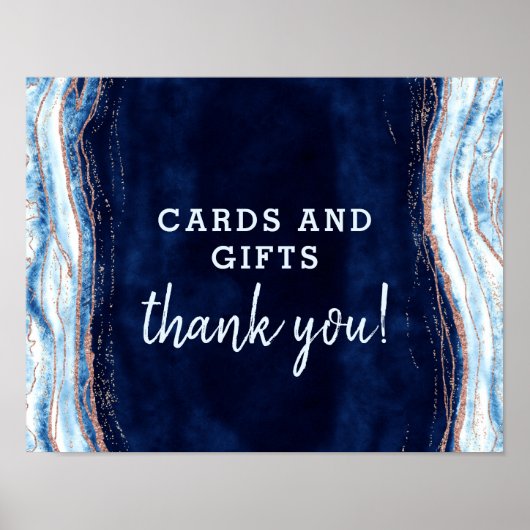 Sapphire Geode Kaarten & Gifts Wedding Table Sign Poster (Voorkant)