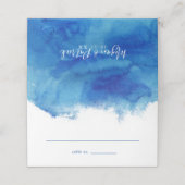 Sapphire getij gevouwen bruiloft plaats kaarten (Buitenkant ongevouwen)