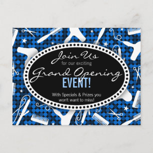 Sapphire Glam Custom Hair Salon Event Briefkaart