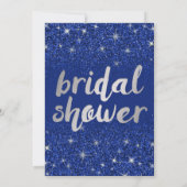 Sapphire Glitter Bruids Douche Uitnodigingen (Achterkant)