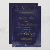 Sapphire & Gold Faire-part de mariage Suite (Devant / Derrière)