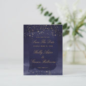 Sapphire & Gold Wedding Save the Date (Staand voorkant)