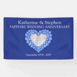 Sapphire Huwelijksverjaardag blauwe banner