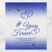 Sapphire Jubileum Hart JAREN IN FOREVER Wijn Etiket (Enkel label)