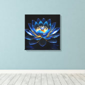 Sapphire Lotus Blossom Canvas Afdruk (Insitu (Houten vloer))