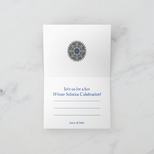 Sapphire Mandala Winter Solstice Party Invitation (Intérieur)