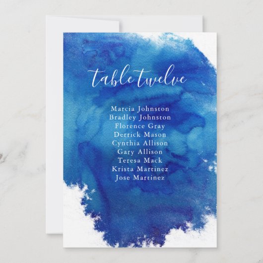 Sapphire Marée Mariage Numéro de table Nom de l'in (Dos)