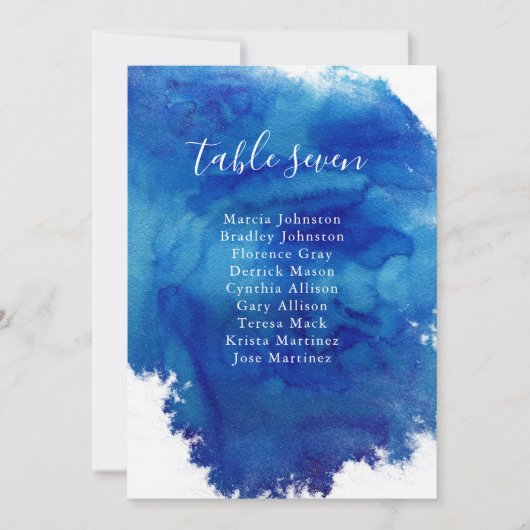 Sapphire Marée Mariage Numéro de table Nom de l'in (Devant)