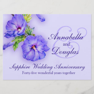 Sapphire mariage anniversaire 45 ans invitation