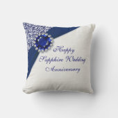 Sapphire Mariage Anniversaire Jeu Oreiller (Recto)