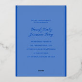 Sapphire Mariage Gold Foil Invitation (Verso)