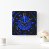 Sapphire Midnight  Clock Vierkante Klok (Huis)