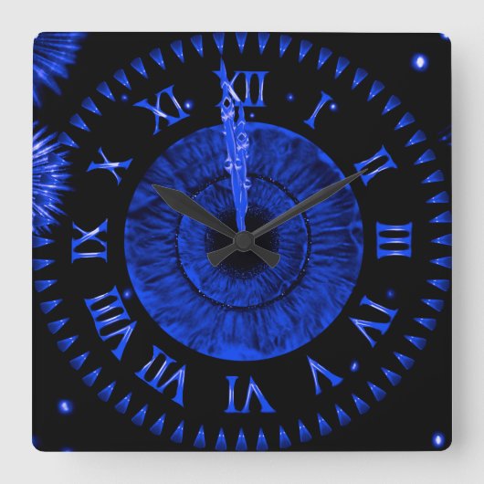 Sapphire Midnight  Clock Vierkante Klok (Voorkant)
