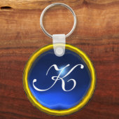 SAPPHIRE MONOGRAM, blauw geel Sleutelhanger (Voorkant)
