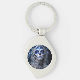 Sapphire Moon Calavera – Blauwe Hemelse Dag van de Sleutelhanger