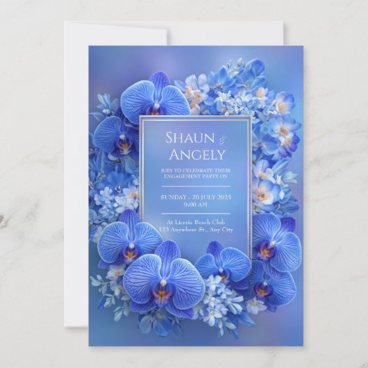Sapphire Orchid Gilded Gradient Wedding Kaart (Voorkant)