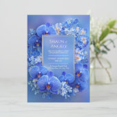 Sapphire Orchid Gilded Gradient Wedding Kaart (Staand voorkant)