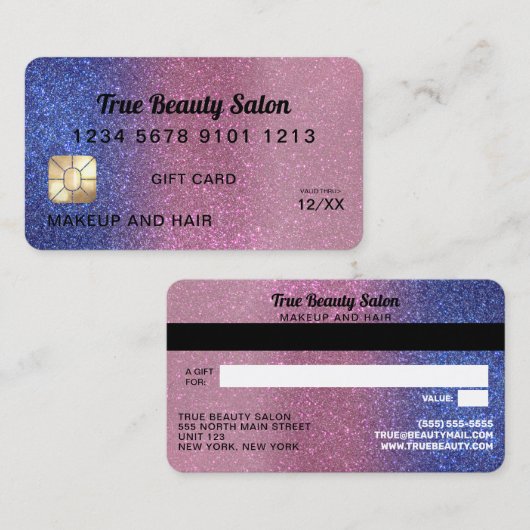 Sapphire Parties scintillant rose Certificat cadea (Devant / Derrière)