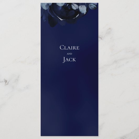 Sapphire Peony Menu Mariage Dîner (Dos)