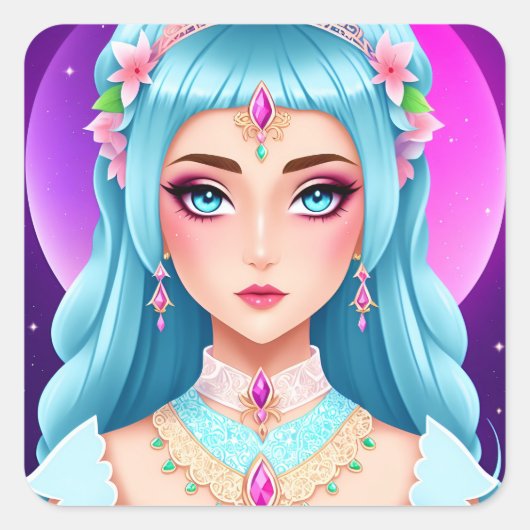 Sapphire Princess Portrait Sticker Design (Devant)