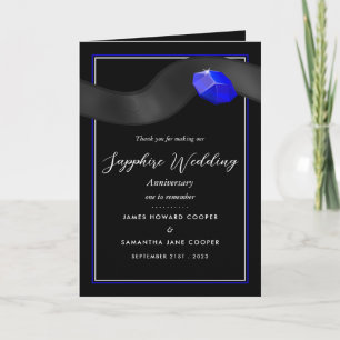 Sapphire Ribbon 45 Year Wedding Jubileum Bedankt Kaart