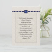 Sapphire Ribbons & Lace Post Wedding Kaart (Staand voorkant)