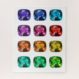 Sapphire, Ruby, Aqua, Gemstone Puzzle Legpuzzel