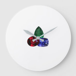 Sapphire Ruby Emerald Gemstone Large Clock Grote Klok