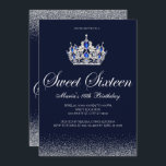 Sapphire Sweet 16 invitations d'anniversaire<br><div class="desc">Sapphire Sweet 16 Invitations Anniversaires. Conçu avec des étincelles, une parties scintillant argentée, une couronne argentée aux accents saphirs pour un merveilleux Sweet 16 Birthday. Conçue spécialement pour les ados, cette invitation au sweet sixteen en parties scintillant d'argent sera une excellente introduction à votre journée spéciale. D'autres produits de distribution...</div>