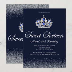 Sapphire Sweet 16 verjaardagsuitnodigingen Kaart