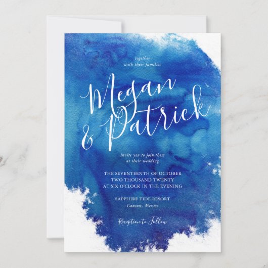 Sapphire Tide Faire-part de mariage (Devant)